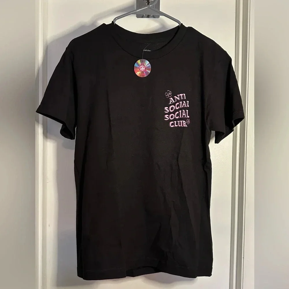 NWT Anti Social Social Club ASSC Coral Crush T-shirt Black Pink Small - Picture 3 of 7